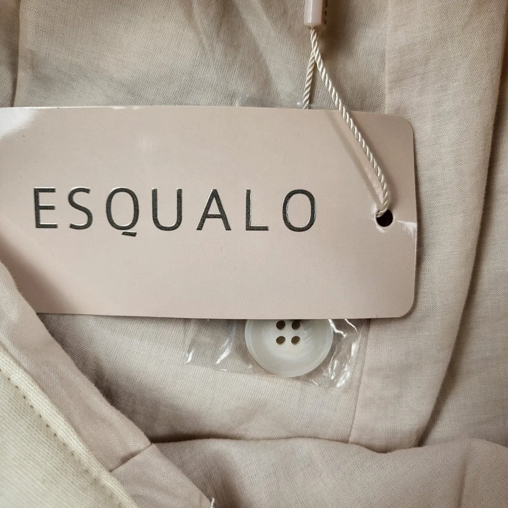 Esqualo Womens Natural Linen Pleated Shorts‎ HS22.17210 Cream Size L NWT